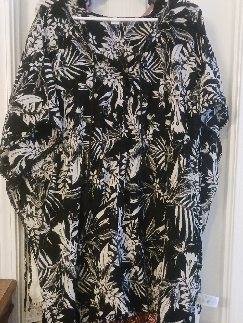 Old Navy Black and White Floral Swim Coverup